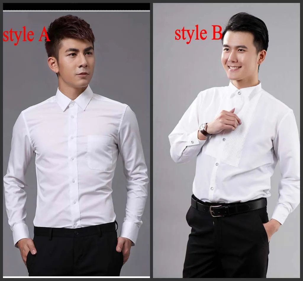 High Quality Cotton Groom Shirts Man Shirt Long Sleeve White Shirt Accessories 01