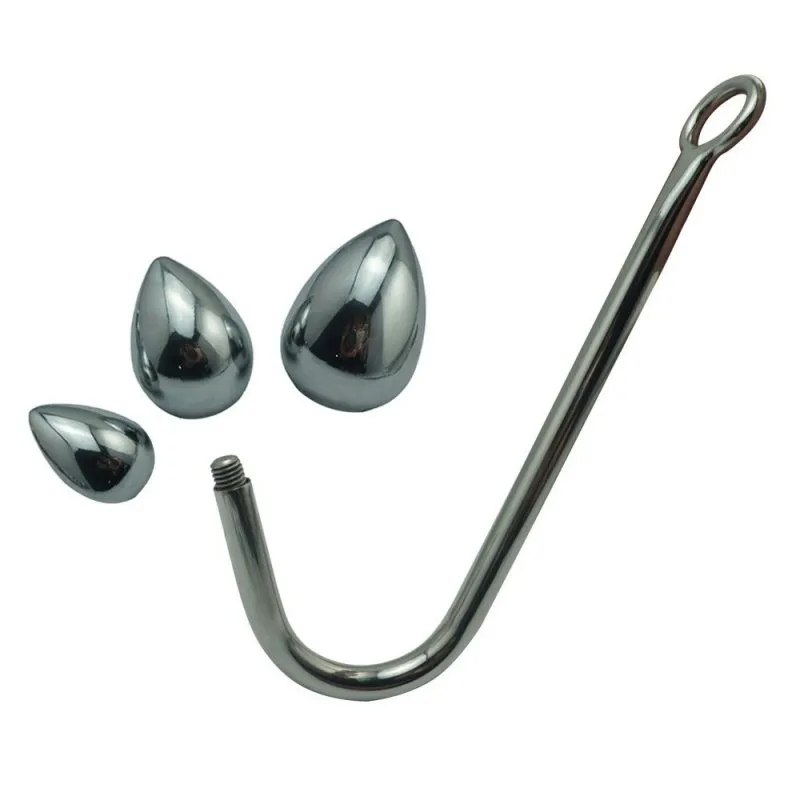 Replacable Three Balls Metal Anal Hooks Butt Plug Strap On Sex Toys For Couple Rope Hook with Anus Stimulation