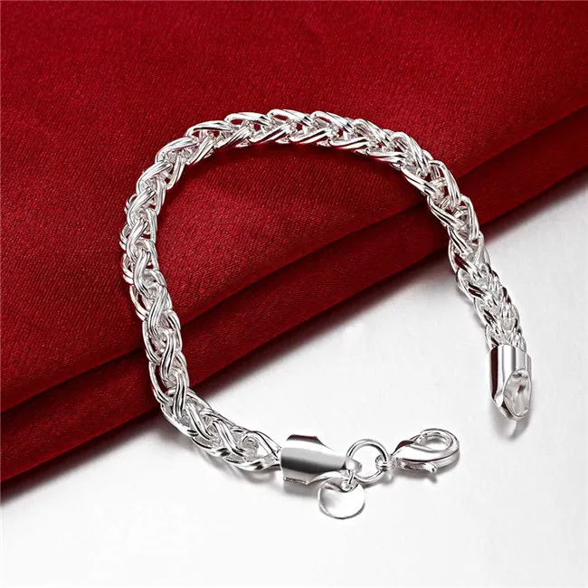 Torsiearmband sterling verzilverde armband; Nieuwe collectie mode heren en dames 925 zilveren armband SPB070255n