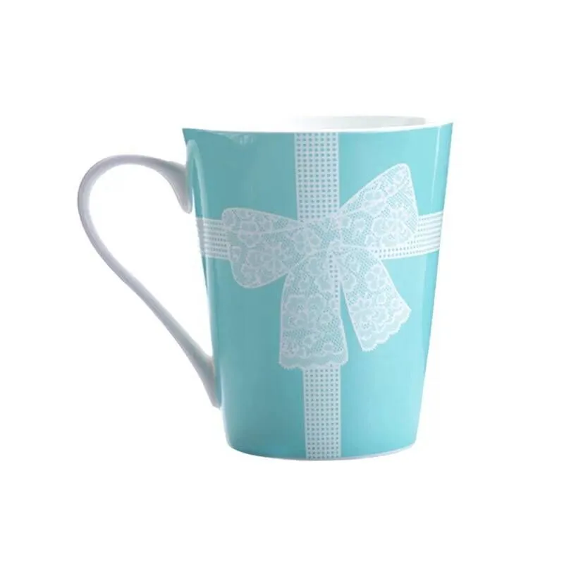 Classic Lace series blue ceramic cup Blue Drinkware mugs coffee milk cups Wedding Gifts good quality2913