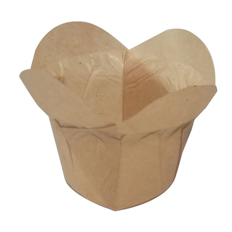 Forros de cupcake de cozimento casos em forma de lótus muffin wrappers moldes stand óleo liberação mangas de papel 5cm ferramentas de pastelaria festa de aniversário dec2485
