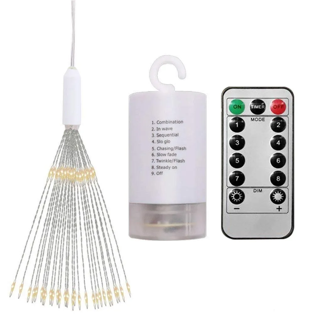 Paardebloem Vuurwerk Lichtslingers LED Koper Starburst Lichten Boeket Vorm 100 LED Micro Verlichting Voor DIY Bruiloft Decor252g