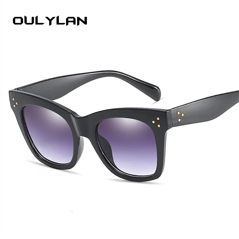 Oulylan Klassische Cat Eye Sonnenbrille Frauen Vintage Übergroße Gradient Sonnenbrille Shades Weibliche UV400 Sunglass2163