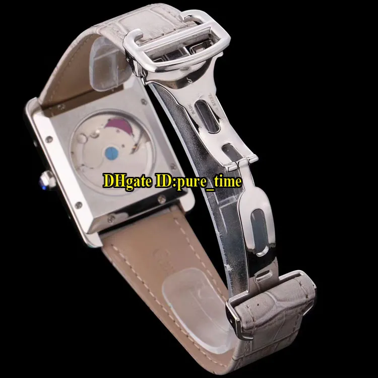 8 스타일 31mm 솔로 W5200027 날짜 흰색 다이얼 자동 남성 시계 실버 케이스 검은 가죽 스트랩 고품질 저렴한 새로운 신사 손목 223L