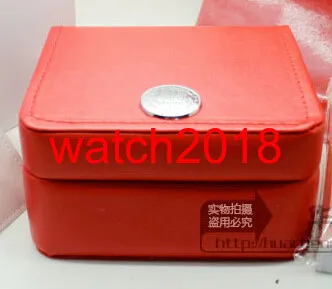 Caixas de relógio de luxo inteiras, nova caixa vermelha quadrada para relógios, etiquetas de cartão e papéis em inglês250u