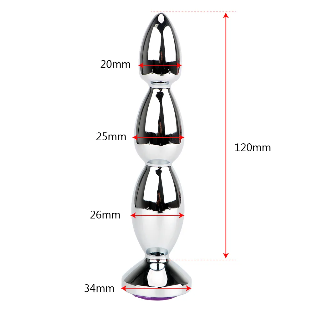 Ikoky Big Size Jewel Anal Plug Vuxen Sex Toys For Women and Men Long Butt Plug Erotic Products Prostate Massage Metal Anal Beads S8358054