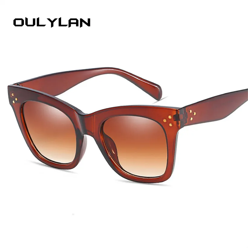 Óculos de sol Ouillan Classic Cat Eye Mulheres vintage Gradiente de grandes dimensões Sun Glasses Shades feminino UV400 SUNGLASS1277C