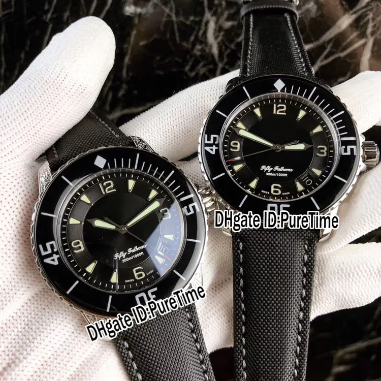 Nya femtio fathoms 50 fathoms 5015-1130-52 tatueringar snidade stålfodral Black Dial Date Japan Miyota 8215 Automatisk rörelse Mens Watc335T