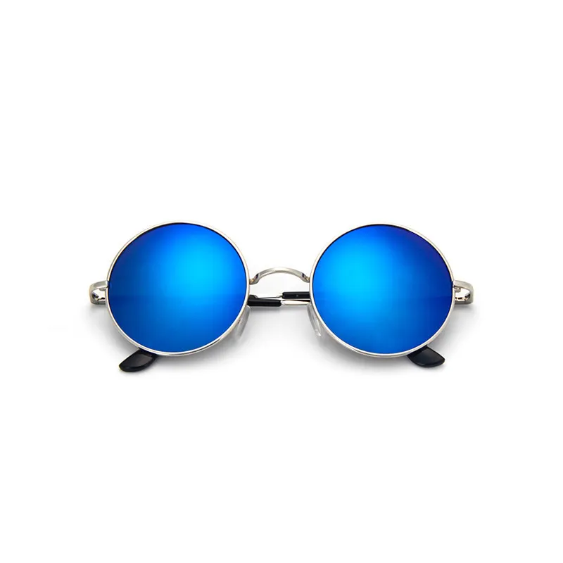 Retro Vintage Black Silver Gothic Steampunk Round Metal Sunglasses for Men Women Mirrored Circle Sun Glasse