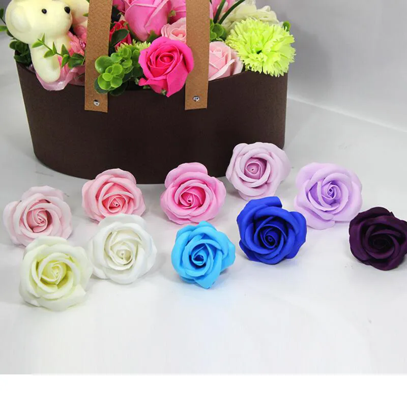 Nouveau Design Boîte 5cm Rose Savon Fleur Tête De Mariage Saint Valentin Cadeau Nouvel An Cadeau Bricolage Fleurs Artificielles Décor À La Maison277L