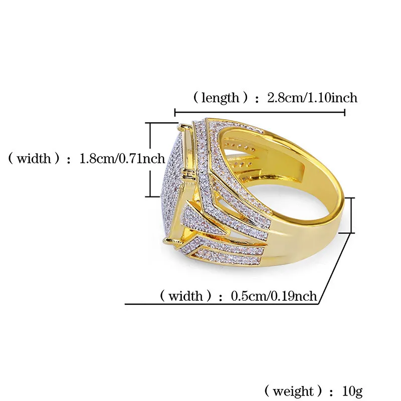 Hip Hop Jewelry Diamond Ring Mens Mens Luxury Designer SING