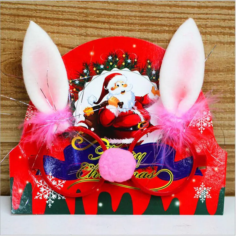 Christmas Decoration girl boy gift eyeglasses with santa claus Snowman elk hat cute party children gifts 14.5cm*5cm