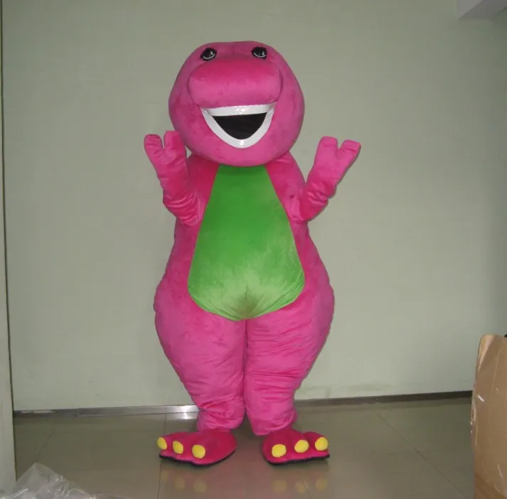 Atacado boa qualidade personalizado adulto tamanho rosa barney trajes da mascote para festa frete grátis melhor após o serviço de venda