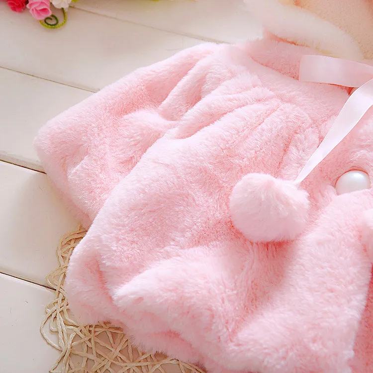 Neugeborenes Baby Mädchen Poncho Fell Winter Warmer Mantel Oberbekleidung Umhang Jacke Kinderkleidung Osterkostüm 0-3 Jahre