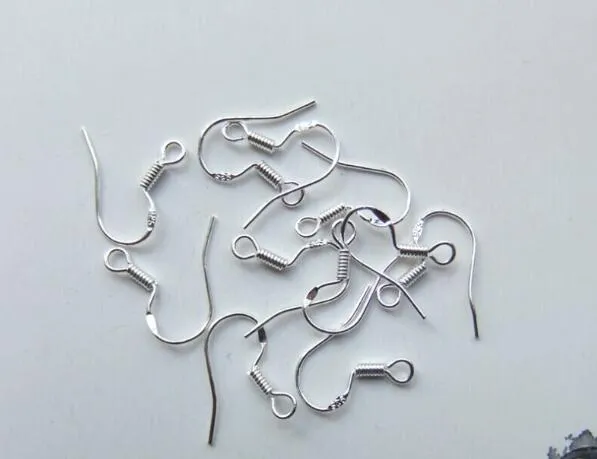 Sterling 925 Silverörhänge Fynd Fishwire Hooks Ear Wire Hook French Hooks Smycken DIY 15mm Fish Hook Mark 925218C