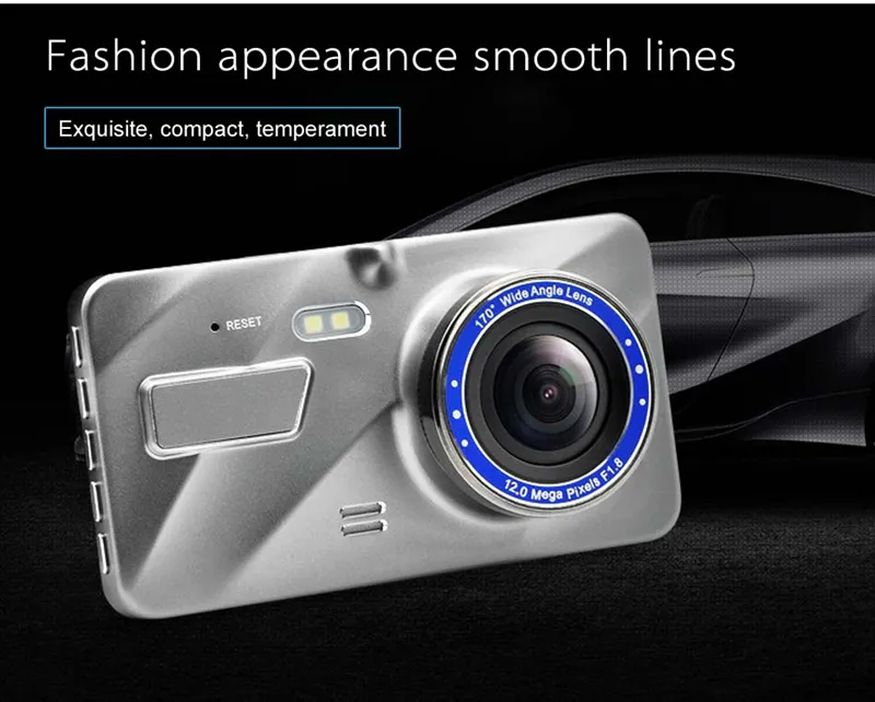 1080P full HD car DVR 2Ch vehicle dash camera car black box auto camcorder 170ﾰ starlight night vision WDR G-sensor loop recording