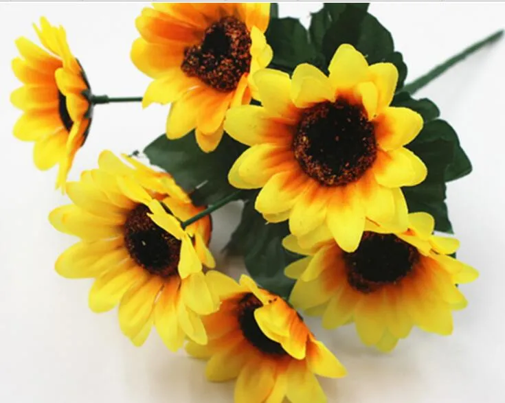 Свадебный фон с подсолнечником, реквизит, имитация цветка 7, маленький подсолнух sunflower263a
