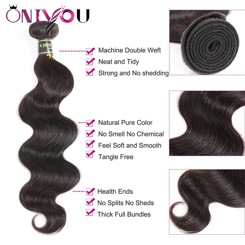 Raw Indian Virgin Hair Body Wave Human Hair Weave 4 Bundles with 4x4 Lace Closure Double Wefts with Weaves Closure Hot Extensions