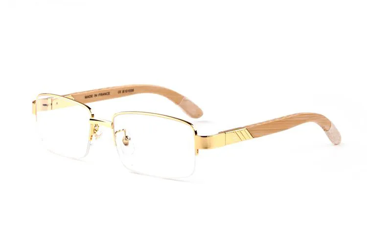 occhiali da sole moda nuovo arrivo uomo donna occhiali in corno di bufalo occhiali da sole sportivi in legno di bambù senza montatura con astucci lunettes260J