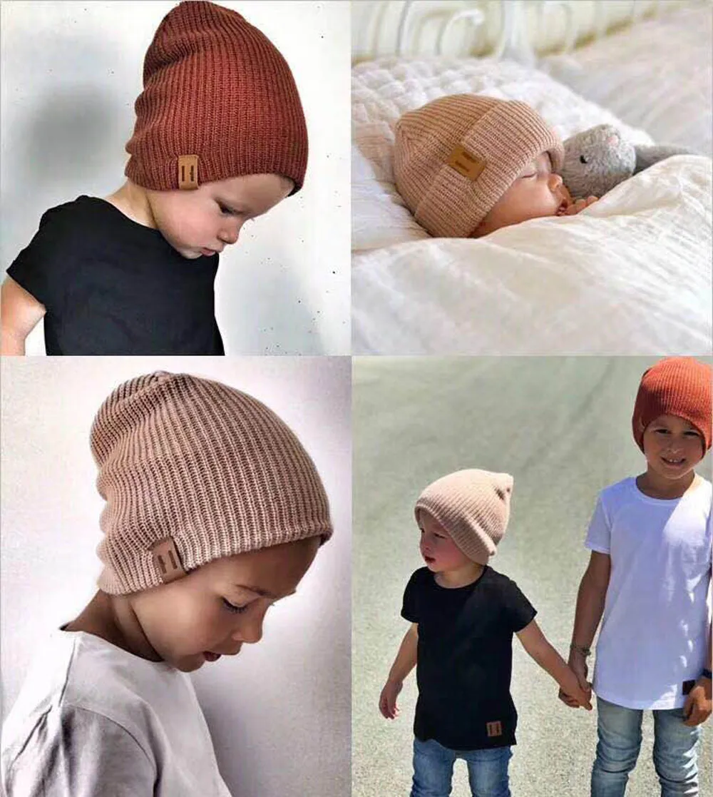 Chapeau d'hiver pour enfants, fille et garçon, bonnet doux et chaud, bonnet en tricot élastique au Crochet, chauffe-oreilles décontracté pour enfants, Cap208L