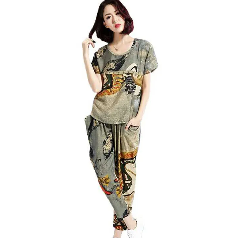 5xl algodón de impresión 2 piezas Conjuntos