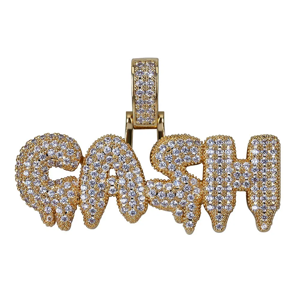 Мужское ожерелье с подвеской в виде наличных денег, золото, серебро, микро-паве, кубический циркон, хип-хоп, золотая цепочка, ювелирные изделия, Gift255Z