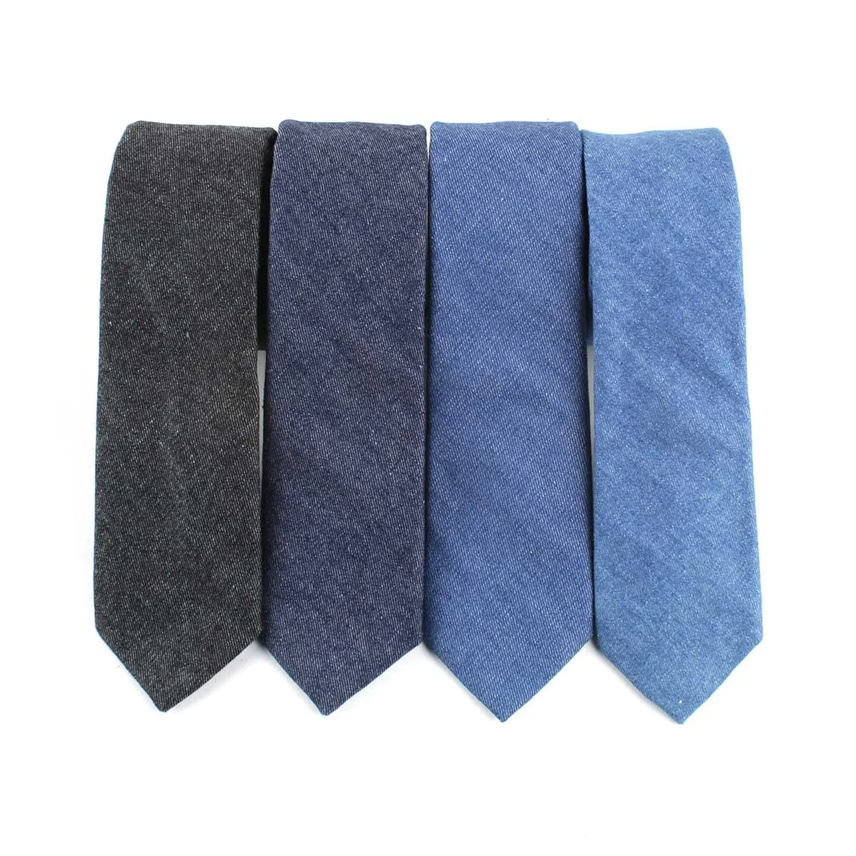 Cravatta slim in denim 2 Cravatta skinny da uomo con macchioline dorate in denim di larghezza 36 intera colorata281d