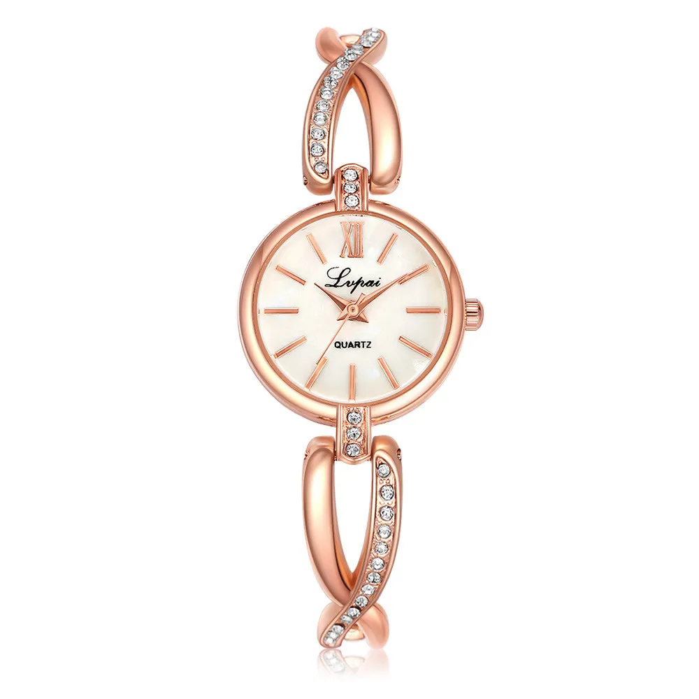 Dresses Fashion Crystal Watches Quartz Watches Lvpai Ladies Rhinestone Women's bracelet watch #5 221289A