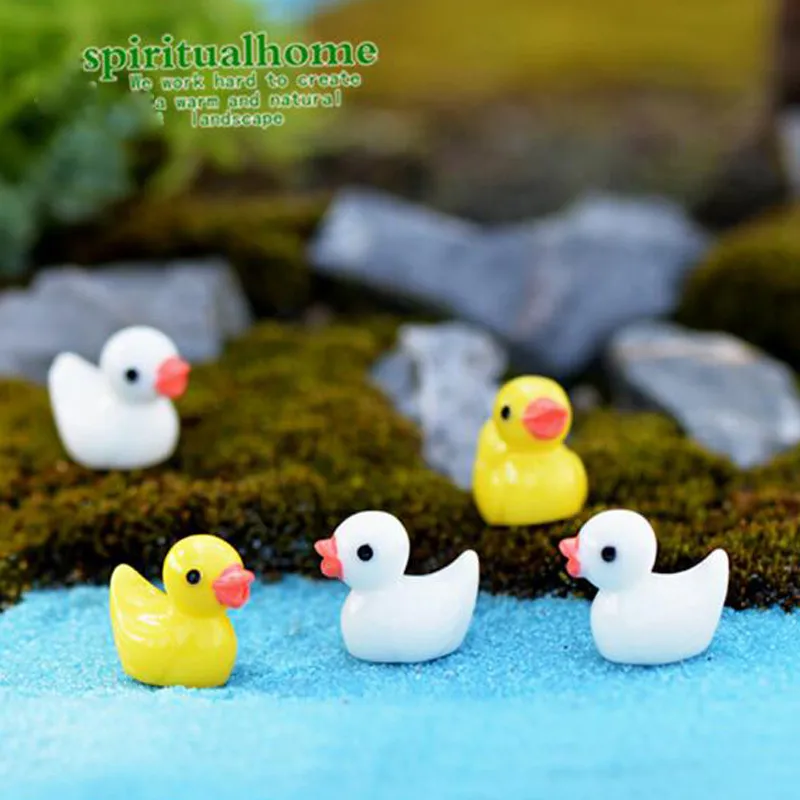 Cute Ducks Miniatures Pvc Figurki Figurki Zwierzęta Mikro krajobraz mini figurka lalka wróżka dekoracje ogrodowe206b