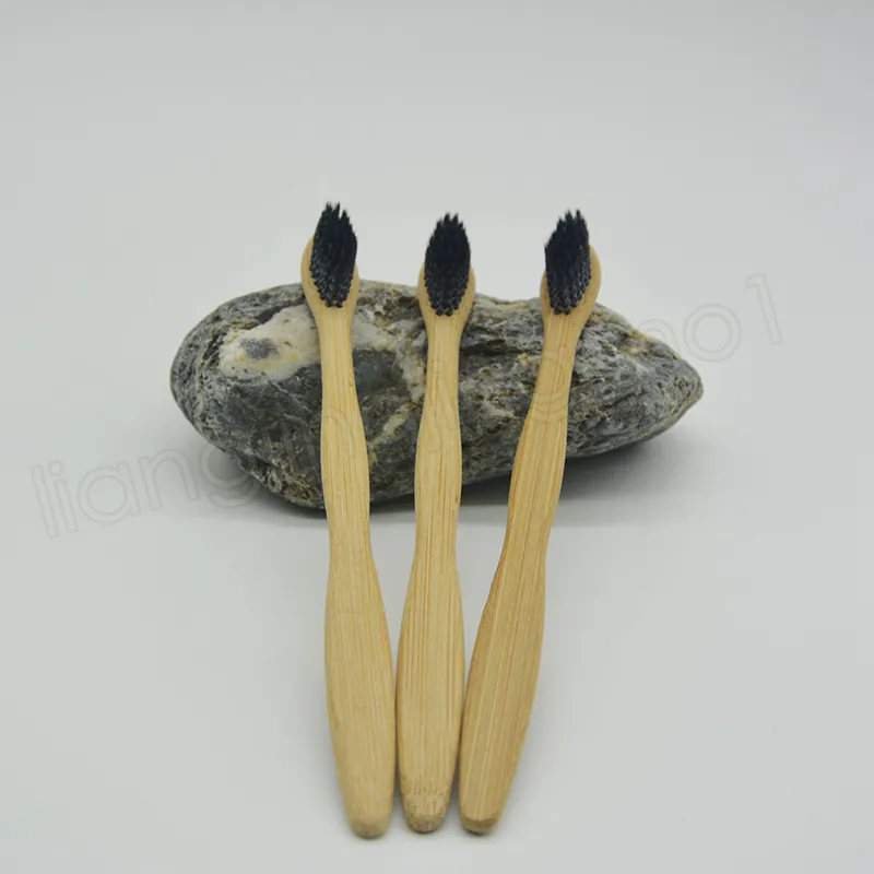 Escova de dentes de bambu Escova de dentes de carvão de bambu macio Nylon Capitellum Escovas de dentes de bambu para el Escova de dentes de viagem GGA9737537215