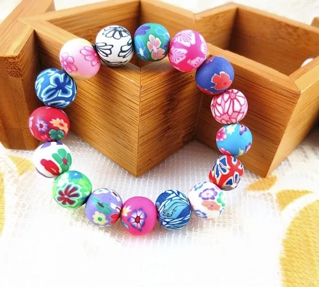 The New Listing Fashion Polymer Clay Beads Lava Stone Bracelets Wholesale Bohemian Beaded Bracelets, Kid's Gift Braclet