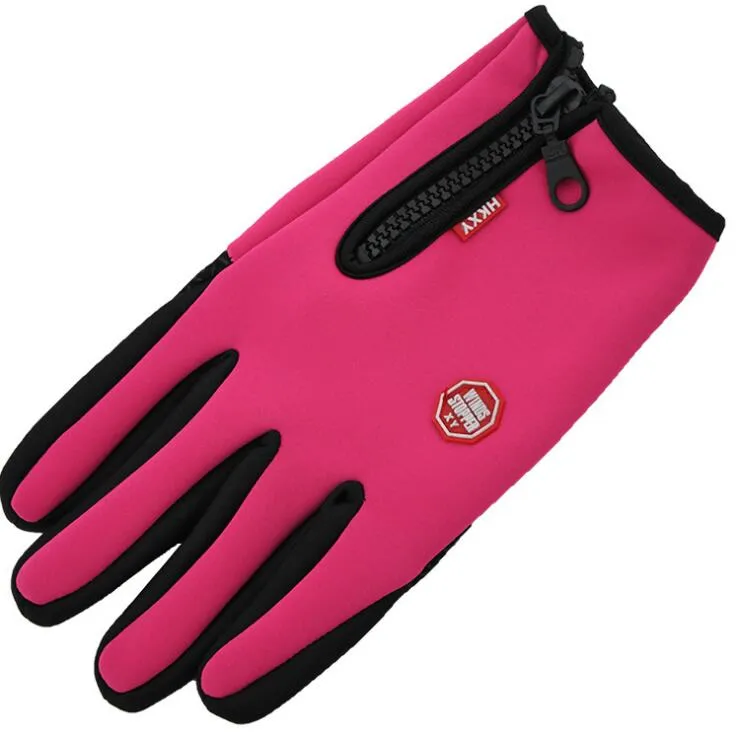 Ветрозащитные перчатки, противоскользящие ветрозащитные термотеплые перчатки с сенсорным экраном, дышащие тактические зимние мужские и женские черные перчатки на молнии174F