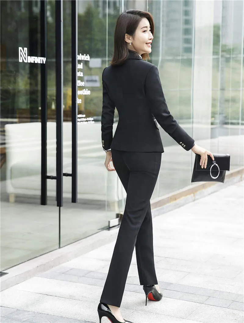 2018 Women Business Pant Suits Formal Women Ladies Business Office Tuxedos Work Wear Skirt Suits