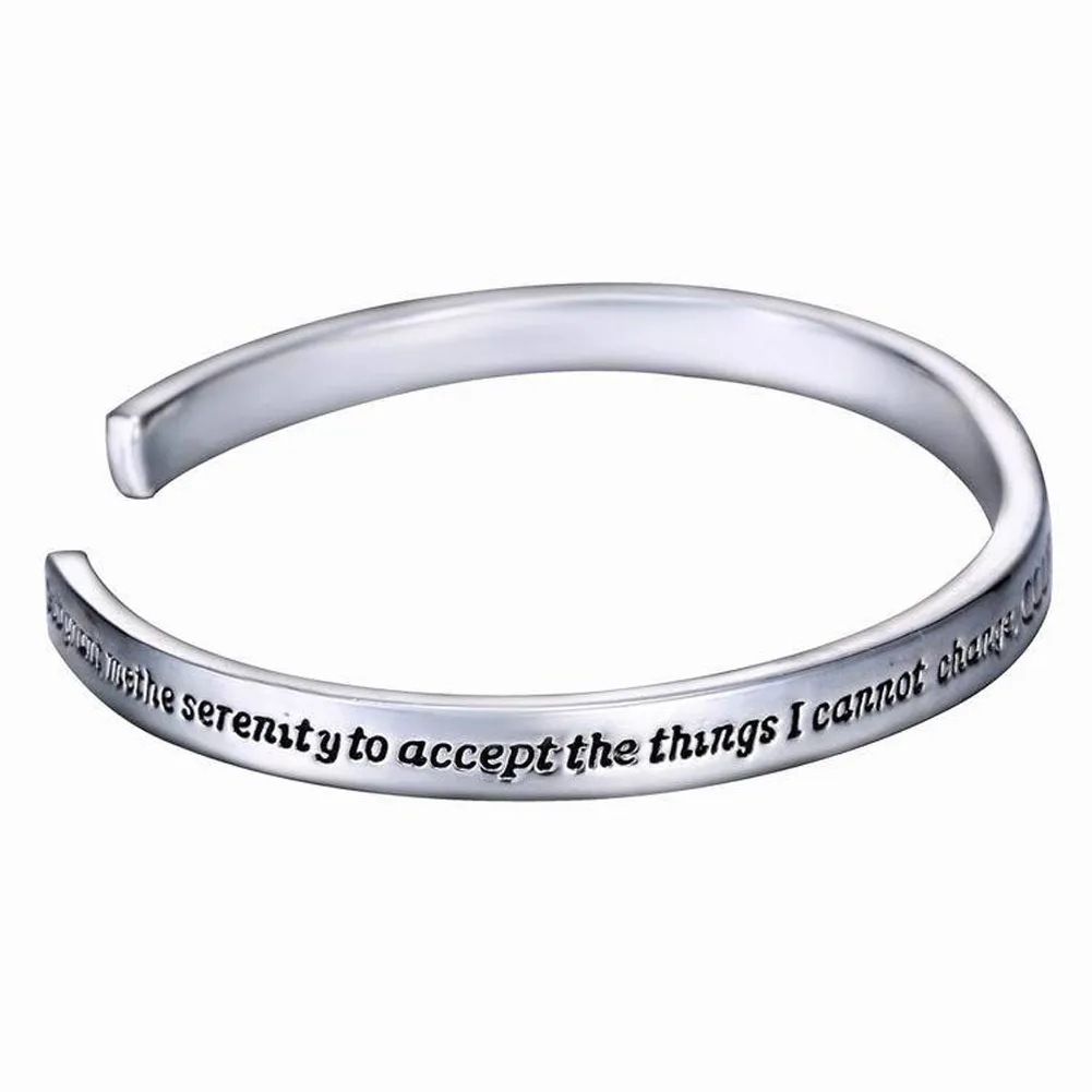 Ny Serenity Prayer Silver Plated Armband i en presentask kärlek till kvinnor2722