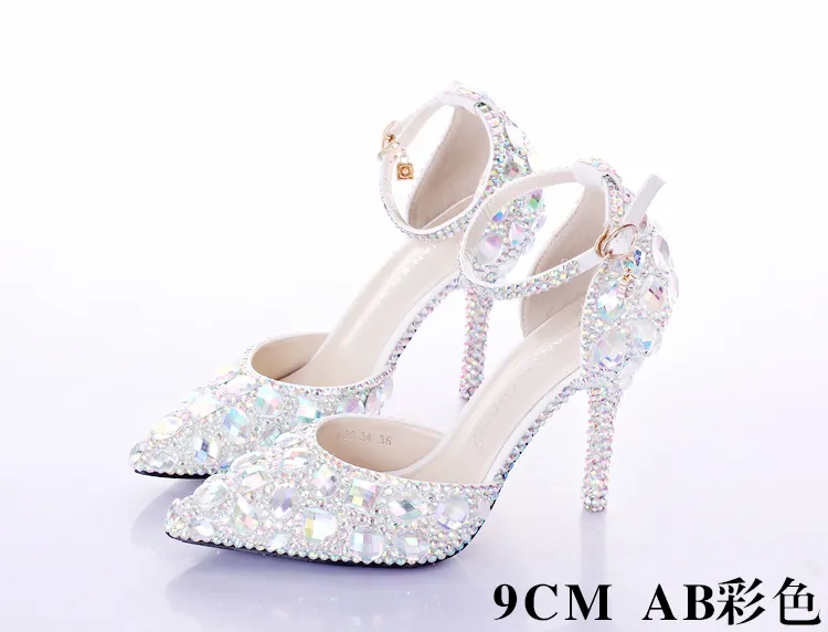 Mais novo cristal strass brilhante salto alto feminino senhora nupcial noite baile de formatura festa clube bar casamento dama de honra shoes246s