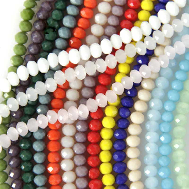 Colorful Abacus Jade Color Crystal Glass Branelli sfaccettati Gelatina solida perline FAI DA TE Gioielli 6mm