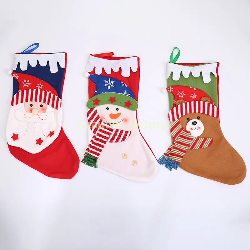 Gran calcetín de navidad Sack Santa Regalo Xmas decoración de vacaciones de calcetines vintage bolsas