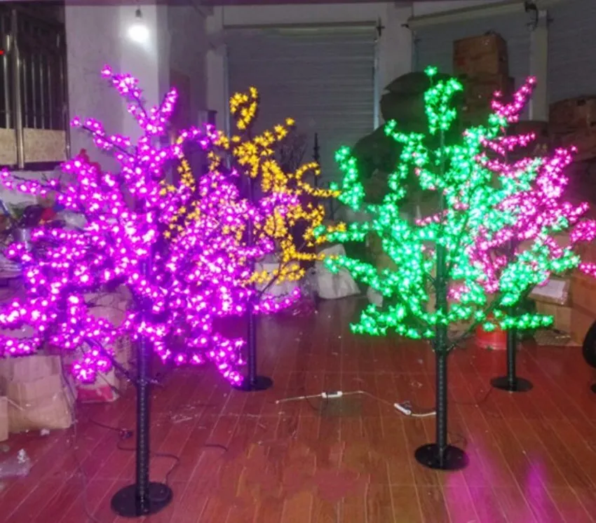 LED Noel Kiraz Çiçeği Ağacı Işık LED ampuller 1 5m yükseklik 110 220v 7 Seçenek için Renkler Yağmur Geçirmez245J
