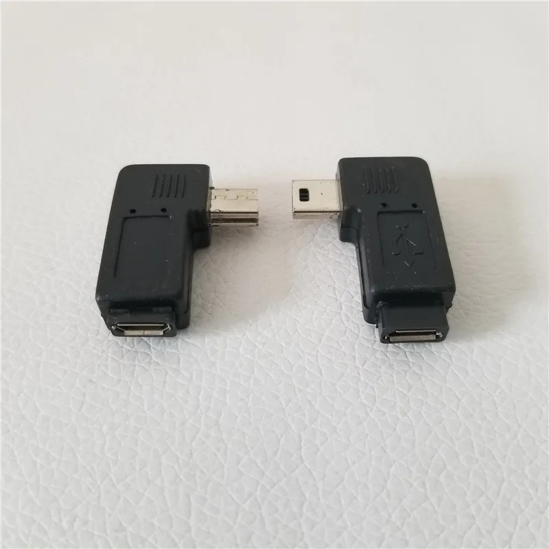 ПК 1 мимин USB -мужское до микро USB 5PIN Женское 90 градусов левого углового преобразователя адаптер разъем