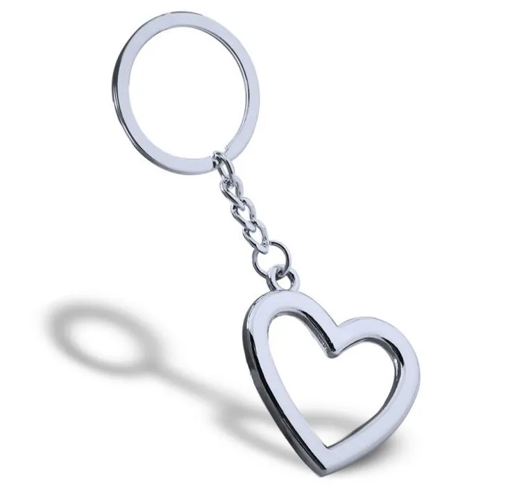 New Hot Novelty Zinc Alloy Heart Shaped Keychains Metal Keyrings For Lovers 