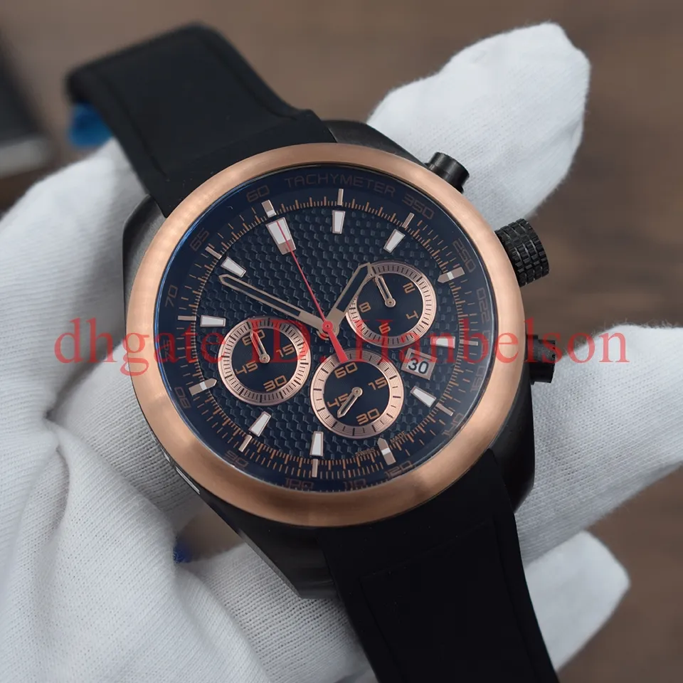 NEW Sports men 6612 Multifunctional chronograph Quartz watch Titanium shell Rubber strap Small dial work Fashion male WristWatch1851