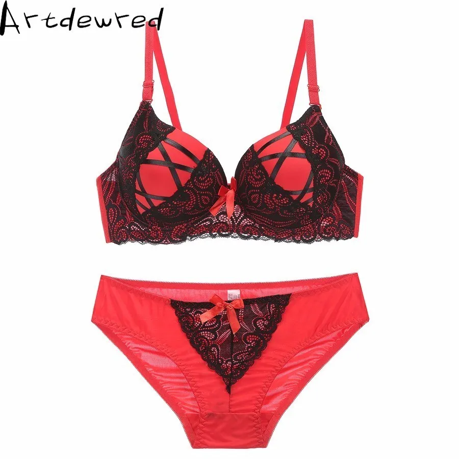 Sexy Lace Underwear Set Cute Girl Gathers Breathable Thin Bra Without Steel  Ring Wire Free Push Up Lingerie Femme Sets - Bra & Brief Sets - AliExpress