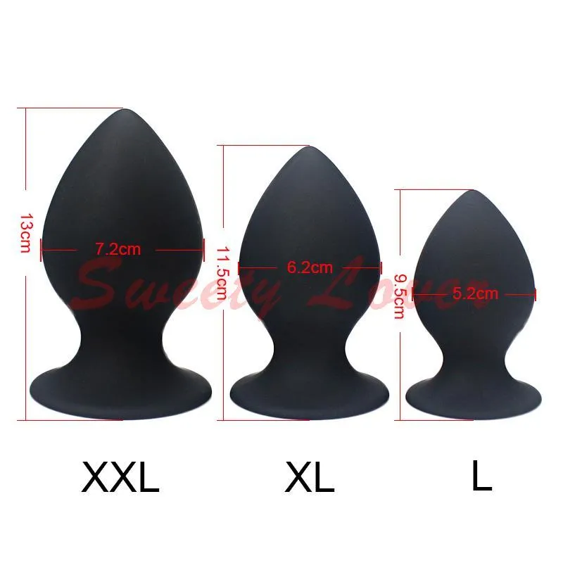 3 en 1 Super Big Size Silicone Butt Plug Set Grand Anal Plugs Sex Toys pour Hommes Femme Unisexe Anal Sex Toy Rose / Noir L XL XXL Y1892803