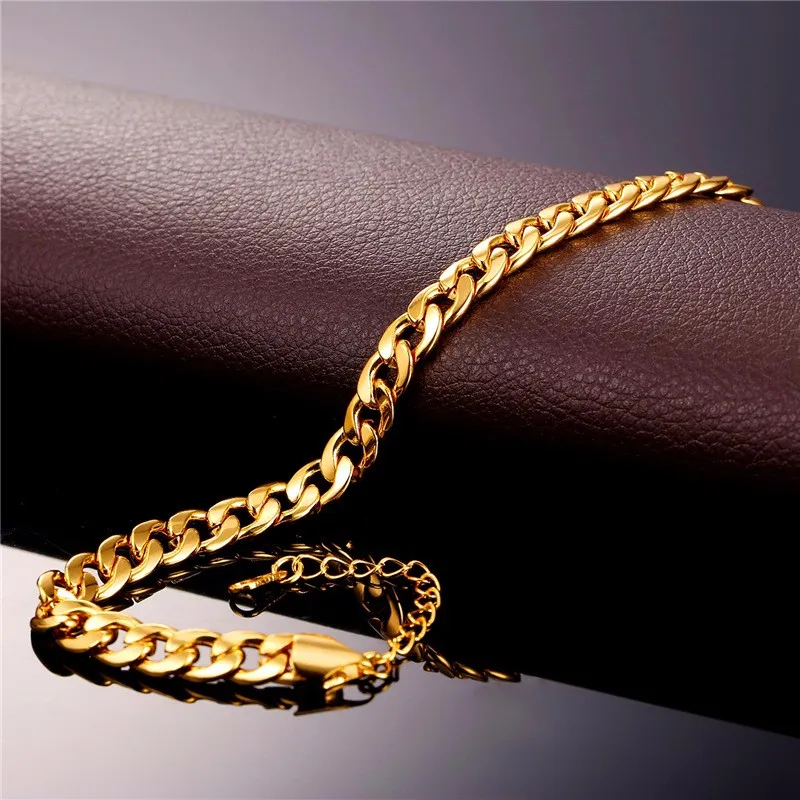 Anklet Summer Jewelry Foot Bracelet On The Leg Gold Color Bracelet Ankle Link Chain Anklet Bracelets For Women