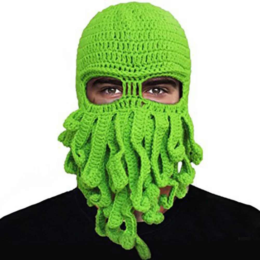 2018年のユニセックスオコパス冬ウォームニットウールフェイスマスクハットイカキャップCthulhu Tentacles Beanie Hat C18116011948283