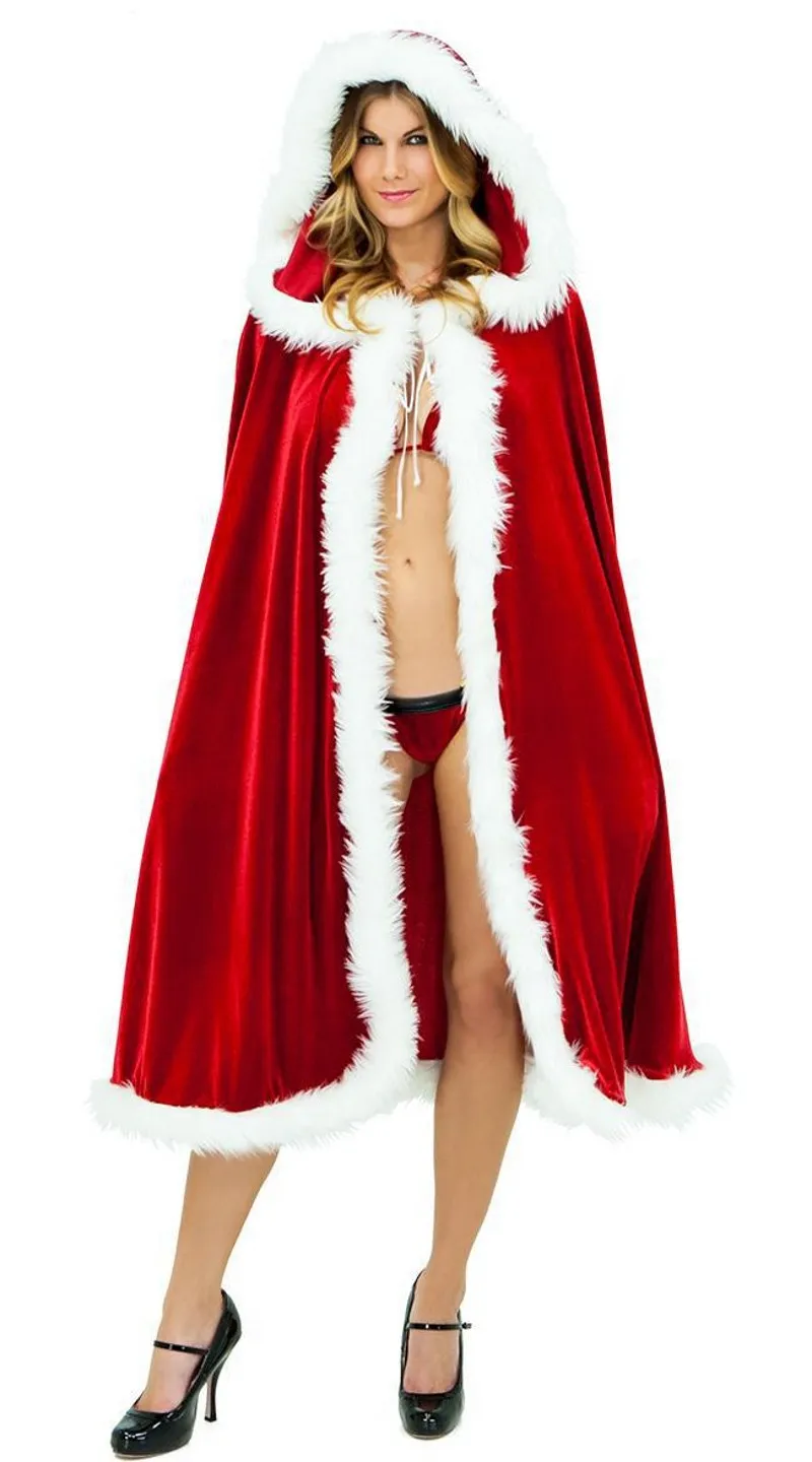 Damenkinder Cape Halloween Kostüme Weihnachtskleidung rot sexy Umhang Kapuze Cape Costume Accessoires Cosplay286a