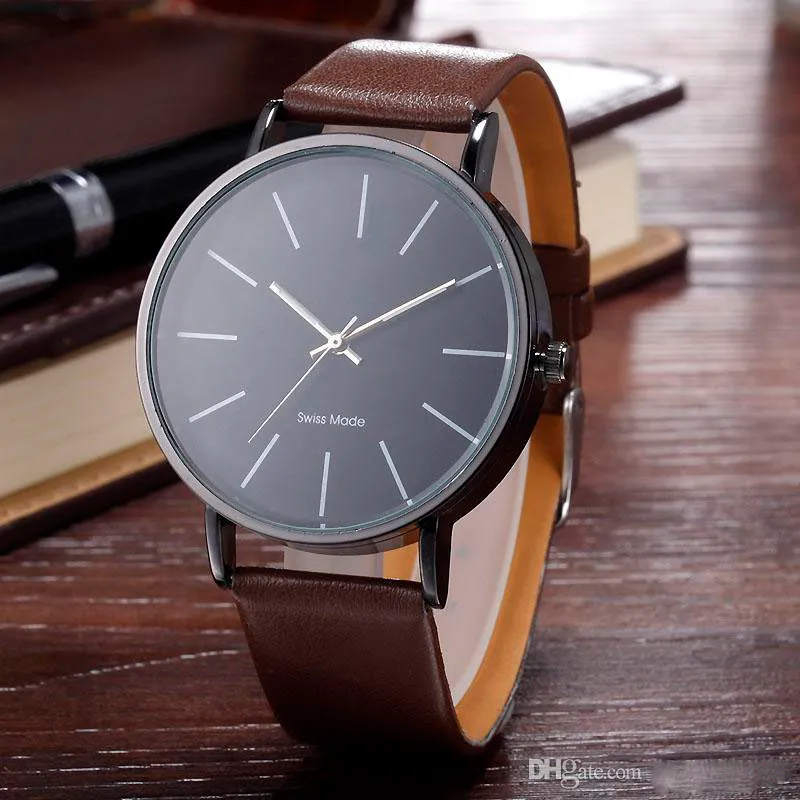 New Arrival Elegant Classical Leather Watch Brand Man Woman Lady Girl Unisex Fashion Simple Design Quartz Dress Wrist watch Reloj 200e