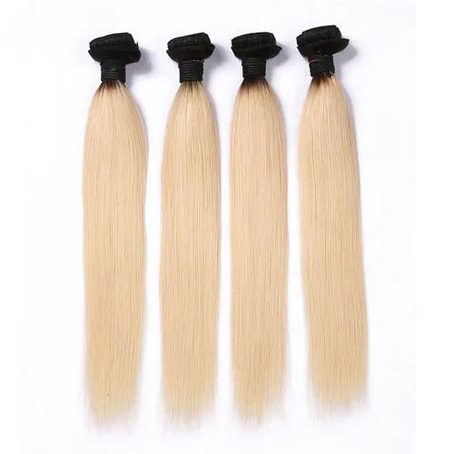 10a Brazilian Straight Weave 1B/613 Ombre Blonde Hair Bundles 2 Tone 613 Straight Hair Brazilian Virgin Human Hair Weave