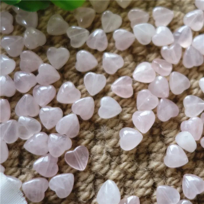 100 pz lotto intero 8mm pietra naturale quarzo rosa cuore trogolo foro pietra preziosa sciolta braccialetto gioielli DIY2776