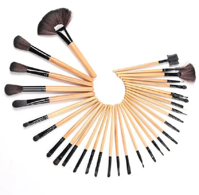Professional Makeup Brushes Eyebrow Shadows Make Up Cosmetic Brush Set Kit Tool + Roll Up Case in Stolck Free Drop Ship